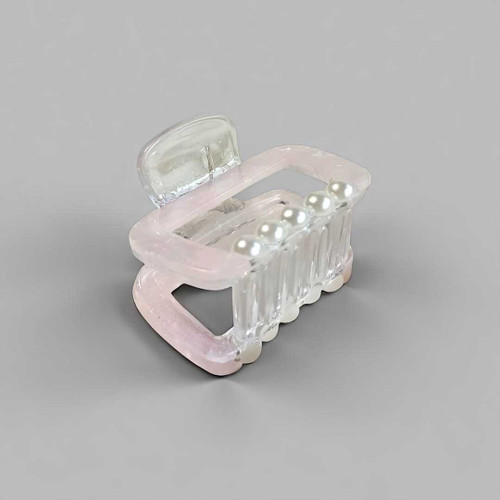 Elegant White Hair Clip with Pearl Design HC-255