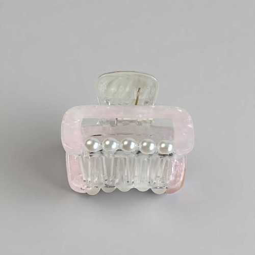 Elegant White Hair Clip with Pearl Design HC-255