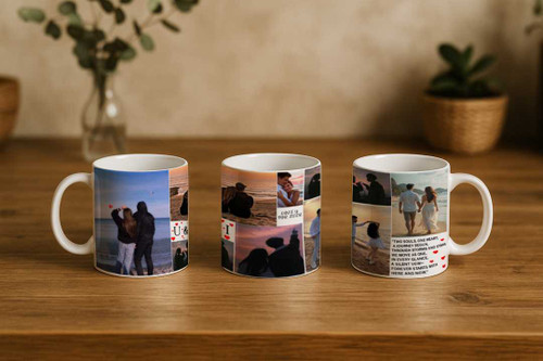 Personalized U & I Mug with 8 Images and Message RJ-4