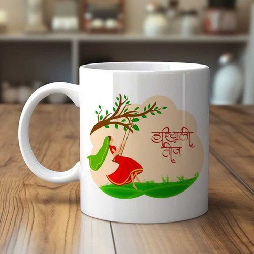 Hariyali Teej Design Mug RJ-21