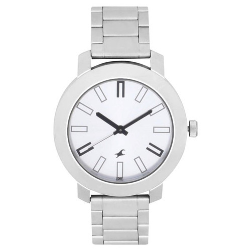 Fastrack Brass Case Silver Dial Analog Watch for Men (3120SM01)