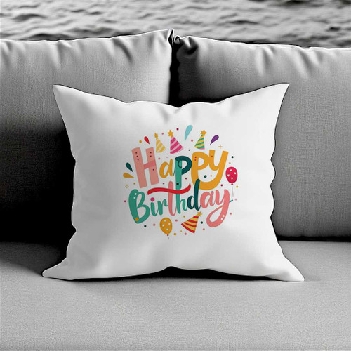 Soft White Birthday Theme Cushion RJ-55