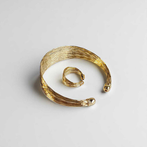 Adjustable Golden Bala with Matching Ring Set Bala-01