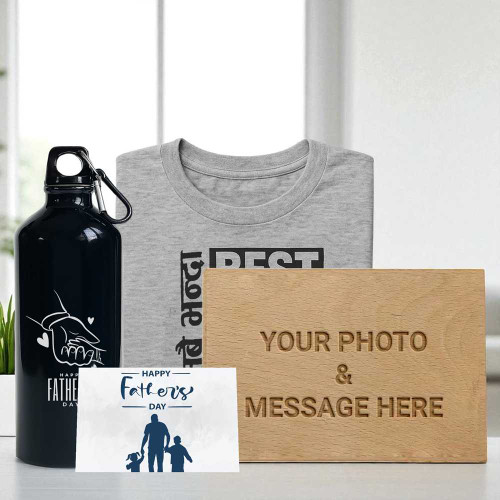Personalized Plaque & T-Shirt Combo For Father SK-456