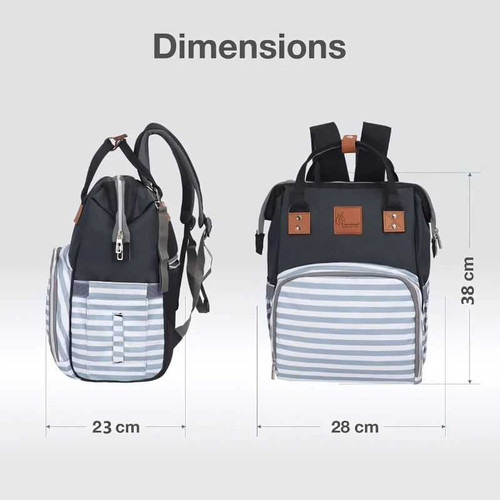 R for Rabbit Caramello Regal Diaper Bags Grey Stripes-DBCMRGS7 DBCMRGS7