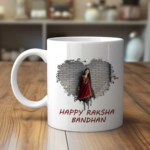 Personalized Rakshya Bandhan Ceramic Mug With Photo RJ-78