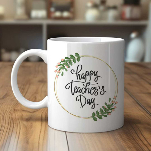Beautiful Teacher’s Day Theme White Ceramic Mug RJ-80