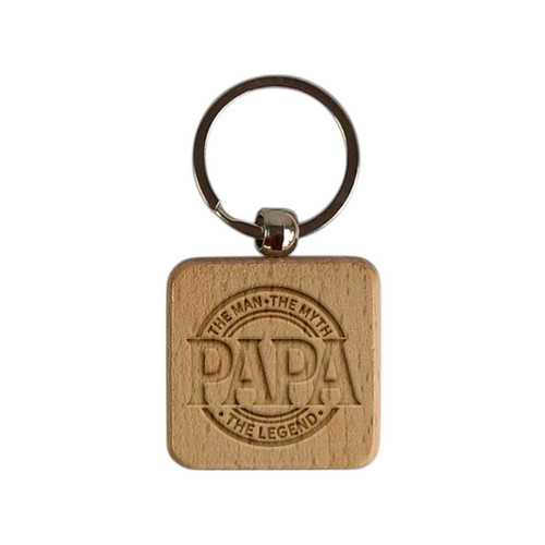 Papa: The Man, The Myth, The Legend Wooden Keyring RJ-132