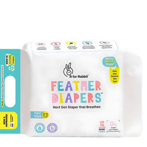 R for Rabbit Feather Pant Style Diaper XS pack of 22-DFD0RP22 DFD0RP22