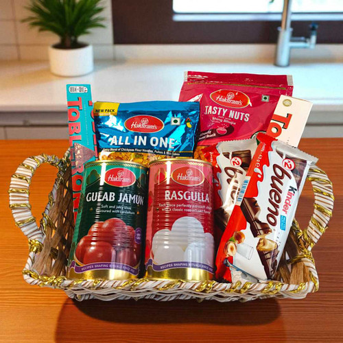 Basket Filled with Sweets, Namkeen & Chocolates NKS-1017