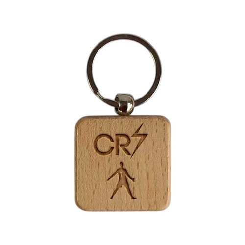 CR 7 Design Square Wooden Keyring RJ-149