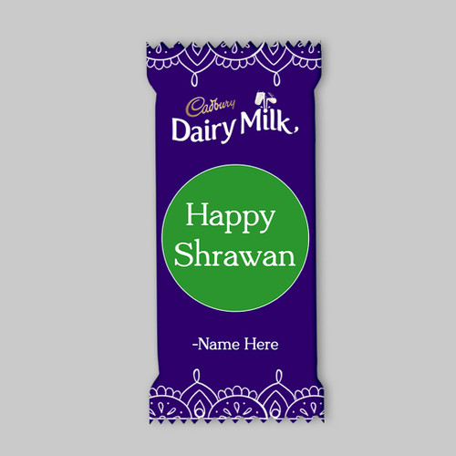 Happy Shrawan Chocolate Wrapper On Dairy Milk 123g