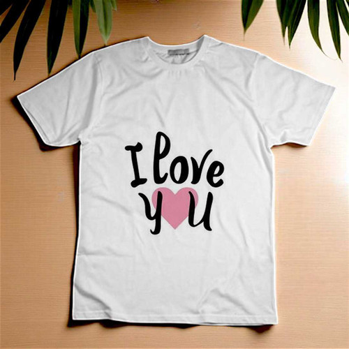 I Love You Design Cotton White T-Shirt RJ-125