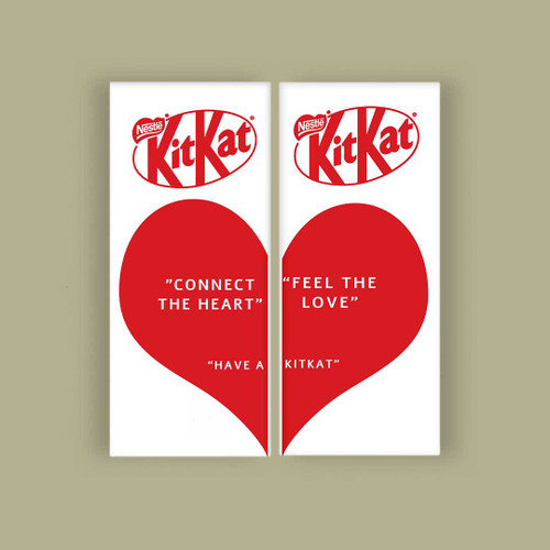 Couple Heart Connected Kitkat Coated Wafer Chocolate RJ-208
