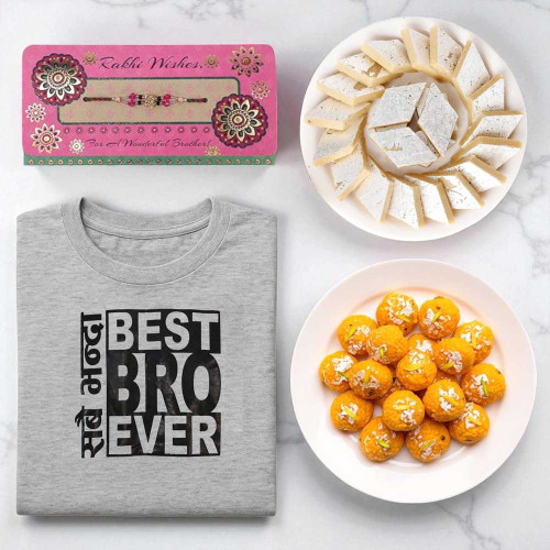 Delightful Raksha Bandhan Gift Combo for Brother With Sweets SK-522