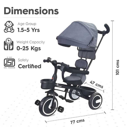 R for Rabbit Tiny Toes T30 Ace Tricycle-TCTT30AGY1 TCTT30AGY1