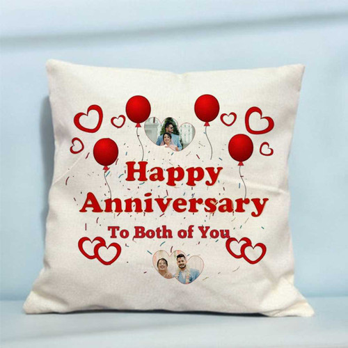 Happy Anniversary Personalized Photo Cushion RJ-234