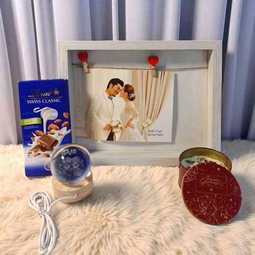 Premium Lindt Chocolate & Romantic Decor Gift Set NKS-1086