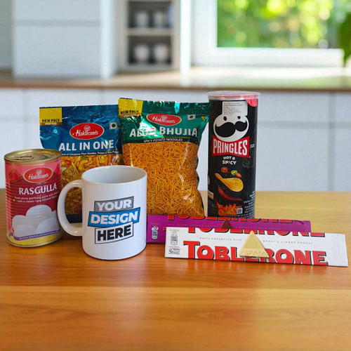 Delightful Snack & Sweet Gift Hamper with Personalized Mug NKS-1090