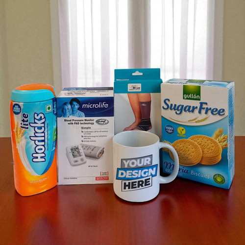 Wellness Essentials Combo with BP Monitor, Ankle Support & Personalized Mug JNK-4144
