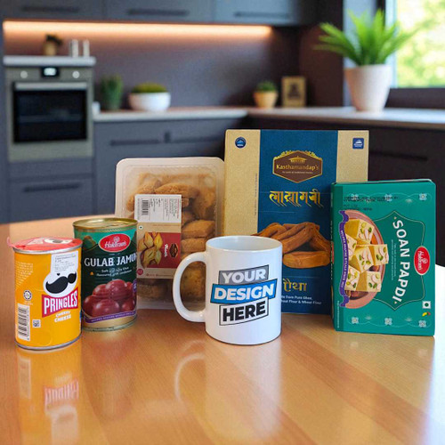 Mithai Gift Combo, Pringles & Personalized Mug JNK-4145