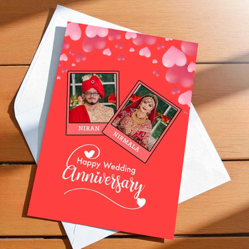 Custom Anniversary Greeting Card With Photo RJ-247 Custom Anniversary Greeting Card With Photo RJ-247