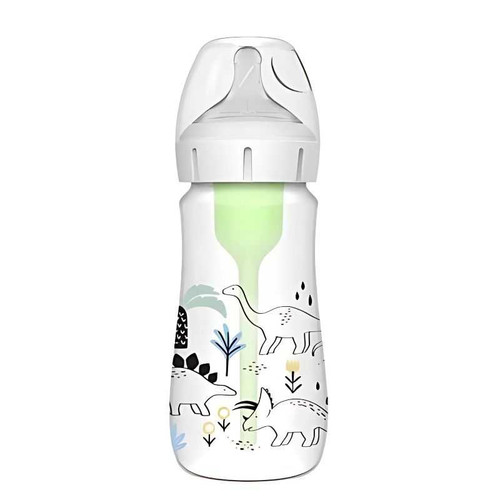 Dr.Brown's 9 oz/270 mL Options+ Wide-Neck Designer Bottle, Multi Dino Design, 1-Pack WB91010- INTLX