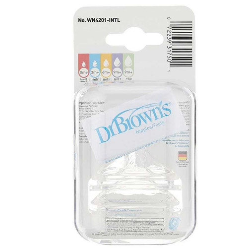 Dr.Brown's Level 4 Wide-Neck Silicone Nipple 2-Pack WN4201-INTL Dr.Brown's Level 4 Wide-Neck Silicone Nipple 2-Pack WN4201-INTL