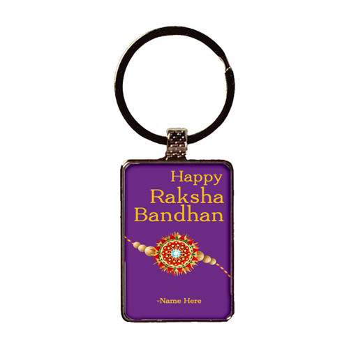 Custom Engraved Rakshya Bandhan Keyring with Name RJ-265