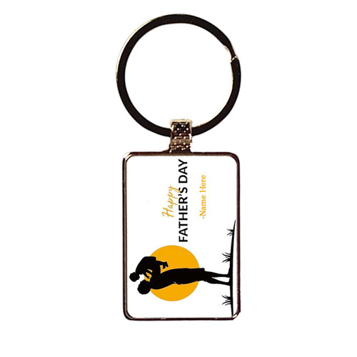 Personalized Happy Father’s Day Metal Keychain With Name RJ-272