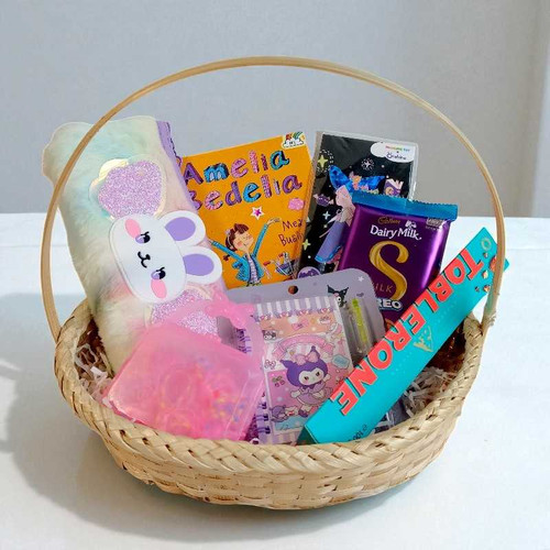 Joyful Gift Basket with Story Book, Stationery & Chocolates for Her JNK-4171
