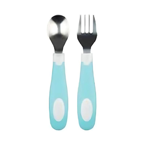 Dr.Brown's Soft Grip Spoon & Fork Set, Teal TF027