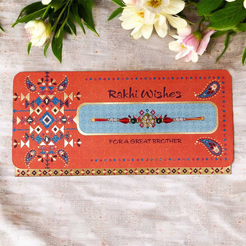 Blessings & Treats Rakhi Gift for Brother with Ganesh Statue, Chocolates & Dry Nuts JNK-4216