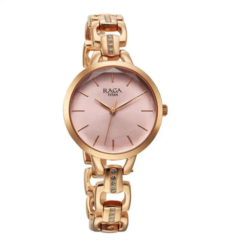 Titan Raga Showstopper Quartz Analog Rose Gold Dial Watch For Women 95352WM01 Titan Raga Showstopper Quartz Analog Rose Gold Dial Watch For Women 95352WM01