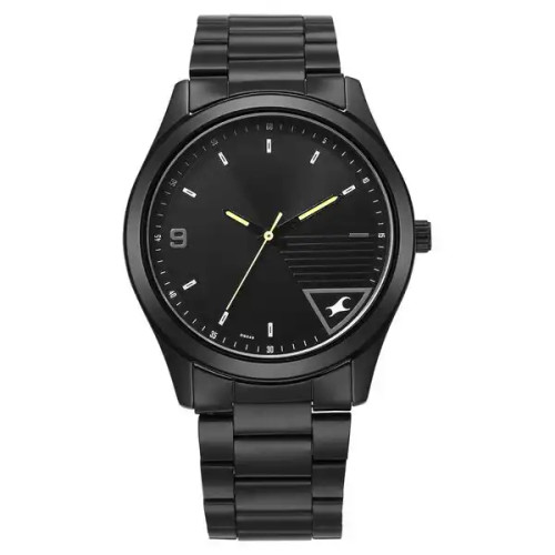 Fastrack Stunners Quartz Analog Black Dial Black Metal Strap Watch For Men 3317NM01