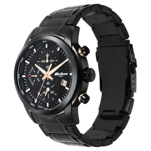 Titan Octane Black Dial Chronograph Watch for Men-90086KM05 90086KM05