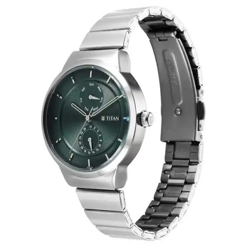 Titan Neo Multifunction Green Dial Silver Color Stainless Steel Strap Watch For Women 2761SM01