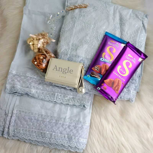 Elegant Gift Set for Her with Kurti, Wallet & Chocolates NKS-1149