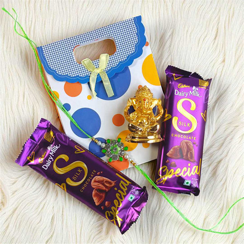 Rakhi with Ganesh Statue & Cadbury Chocolates JNK-4285