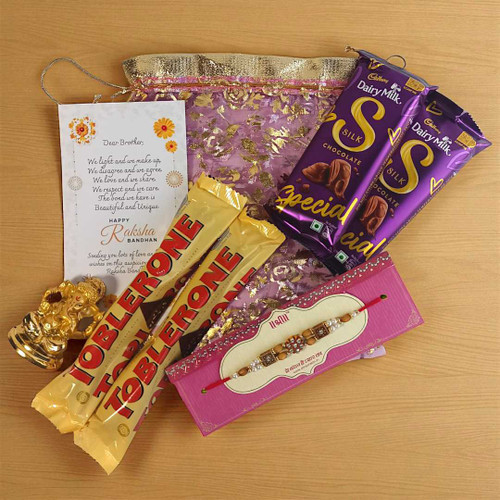Rakhi Gift Hamper with Chocolates & Ganesh Idol NKS-1185