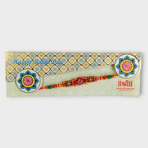 Rakhi Gift Pouch with Ganesha & Premium Chocolates NKS-1188
