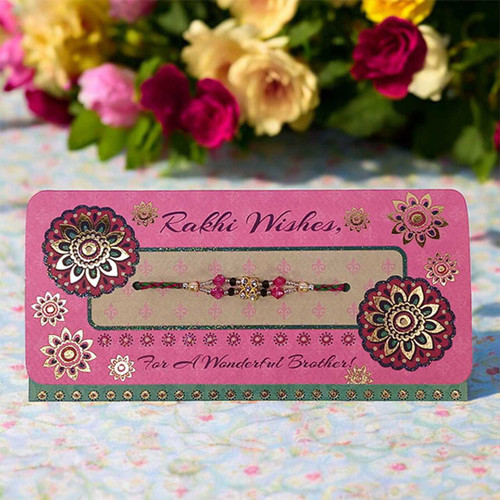 Elegant Rakhi Gift Set with Chocolates, Sweets, Perfume & Personalized Wallet NKS-1200