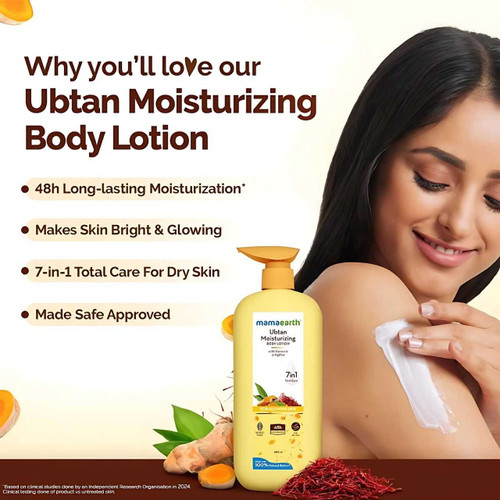 Mamaearth Ubtan Moisturizing Body Lotion with Turmeric & Saffron 400ml 8904417317183