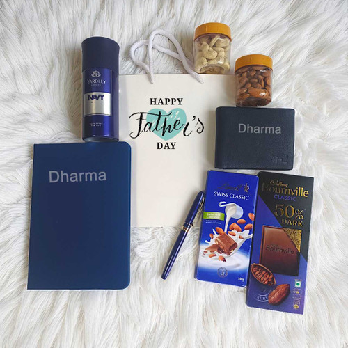 Personalized Father's Day Hamper with Style, Sweets & Stationery NKS-1223