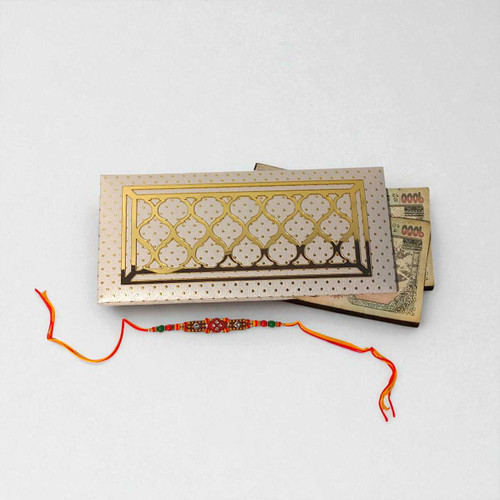 Rakhi Gift Box for Sister with Decorative Cash Envelope JNK-4391
