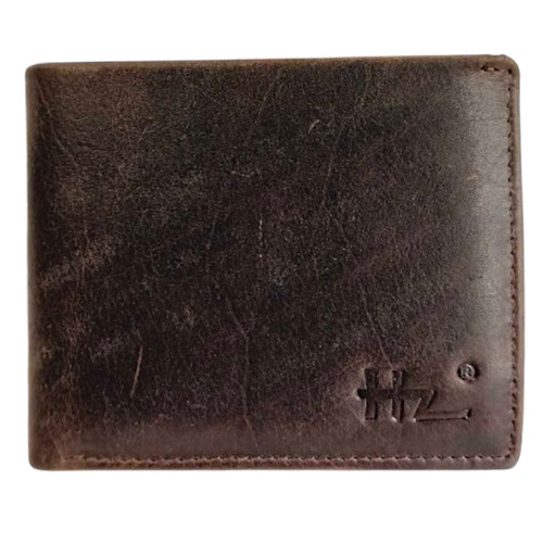 HZ Premium Genuine Leather Brown Bi-Fold Wallet Gift to Nepal