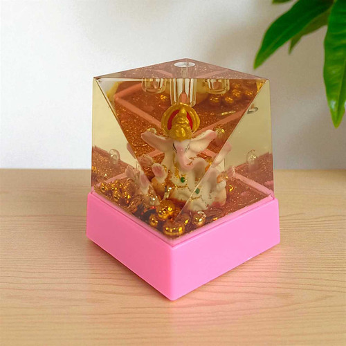 Lord Ganesha Filled with Golden Beads and Pen Holder (paper weight)) SP-10754