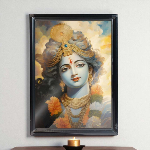 Krishna Photo Black Frame RKM-3