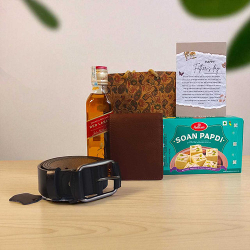 Father's Day Stylish Gift Combo with Red Label 200ml & Soan Papdi JNK-4490