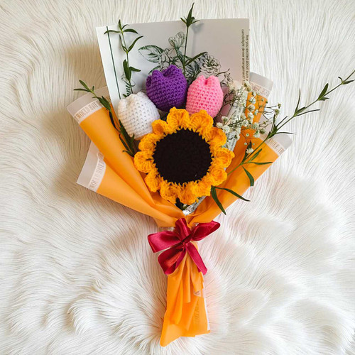 Handmade Tulips and Sunflower Bunch JSR-458